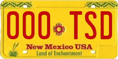 NM license plate 000TSD