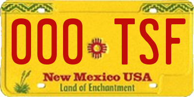 NM license plate 000TSF