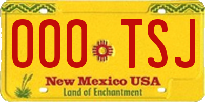 NM license plate 000TSJ