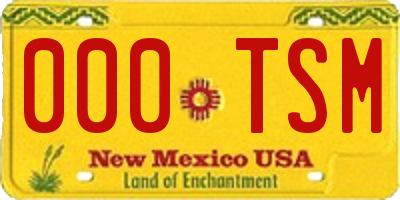 NM license plate 000TSM