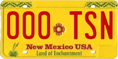 NM license plate 000TSN