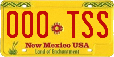 NM license plate 000TSS