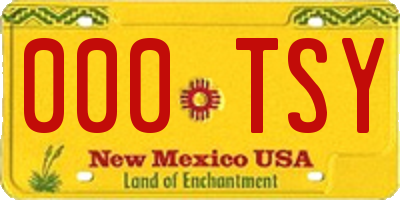 NM license plate 000TSY