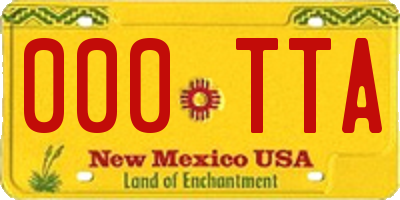 NM license plate 000TTA