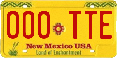 NM license plate 000TTE