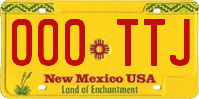 NM license plate 000TTJ