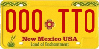 NM license plate 000TTO