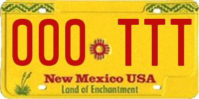 NM license plate 000TTT