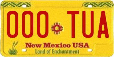 NM license plate 000TUA