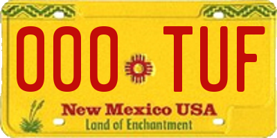 NM license plate 000TUF