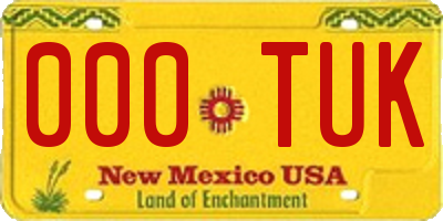 NM license plate 000TUK