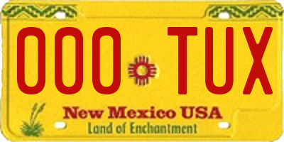 NM license plate 000TUX