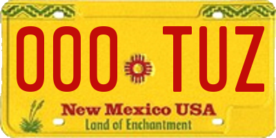 NM license plate 000TUZ