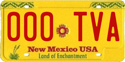 NM license plate 000TVA