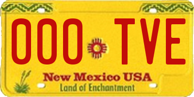 NM license plate 000TVE