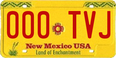 NM license plate 000TVJ