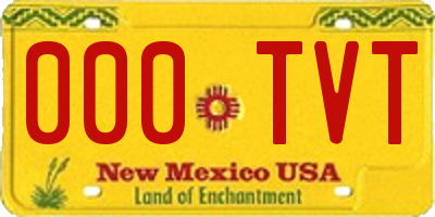 NM license plate 000TVT
