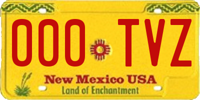 NM license plate 000TVZ