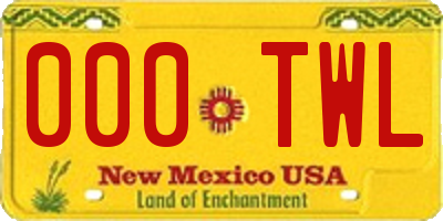 NM license plate 000TWL