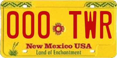 NM license plate 000TWR