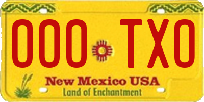 NM license plate 000TXO