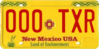 NM license plate 000TXR