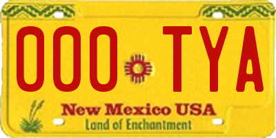 NM license plate 000TYA