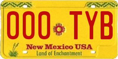 NM license plate 000TYB