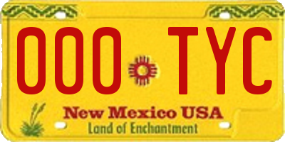 NM license plate 000TYC