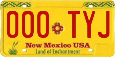 NM license plate 000TYJ