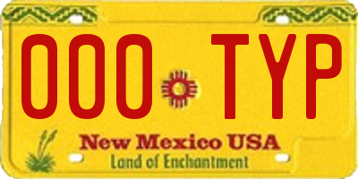 NM license plate 000TYP