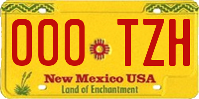 NM license plate 000TZH