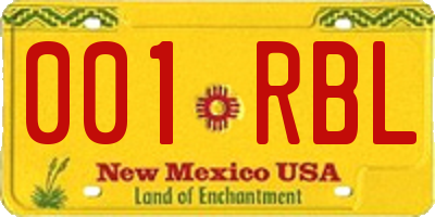 NM license plate 001RBL