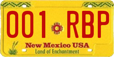 NM license plate 001RBP