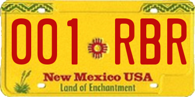 NM license plate 001RBR
