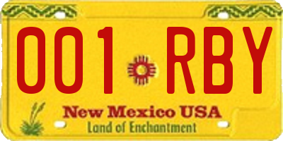 NM license plate 001RBY