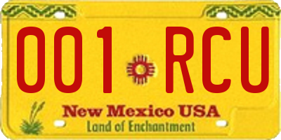NM license plate 001RCU