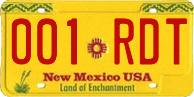 NM license plate 001RDT