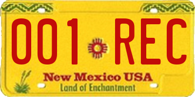 NM license plate 001REC