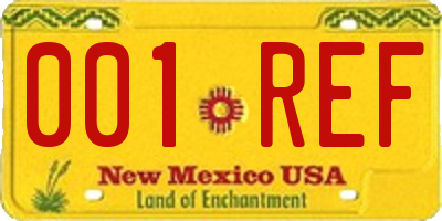 NM license plate 001REF