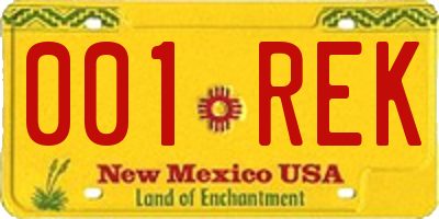 NM license plate 001REK