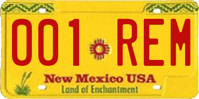 NM license plate 001REM