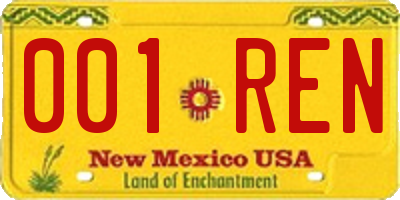 NM license plate 001REN