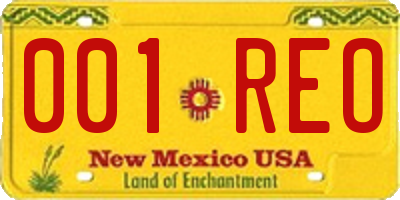 NM license plate 001REO