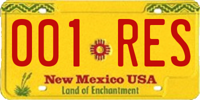 NM license plate 001RES