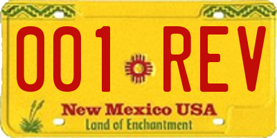 NM license plate 001REV