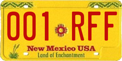 NM license plate 001RFF