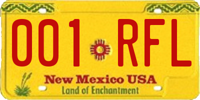 NM license plate 001RFL