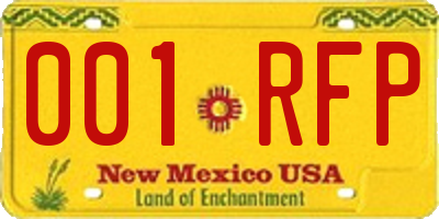 NM license plate 001RFP