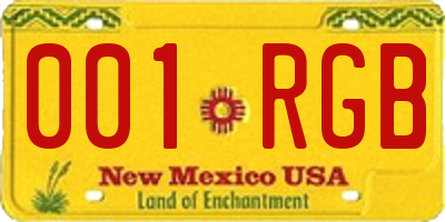 NM license plate 001RGB